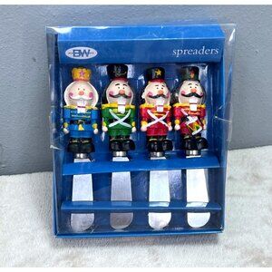 Nutcracker Spreaders Set of 4 Boston Warehouse Christmas Dinner Holiday 2012 Box
